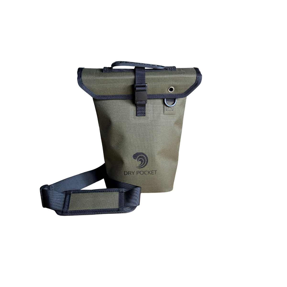 Dry Pocket magnetic double lock auto-sealing, waterproof, scent proof, and floating shell bag or dry bag. 