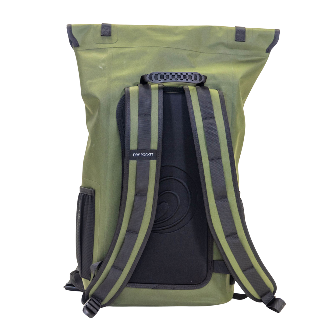 Dry Pocket waterproof, scent proof, and floating backpack dry bag with a removable waterproof shell bag. 