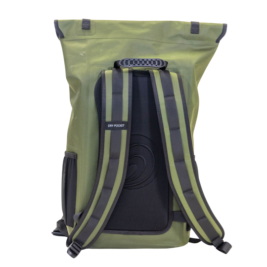 Dry Pocket waterproof, scent proof, and floating backpack dry bag with a removable waterproof shell bag. 