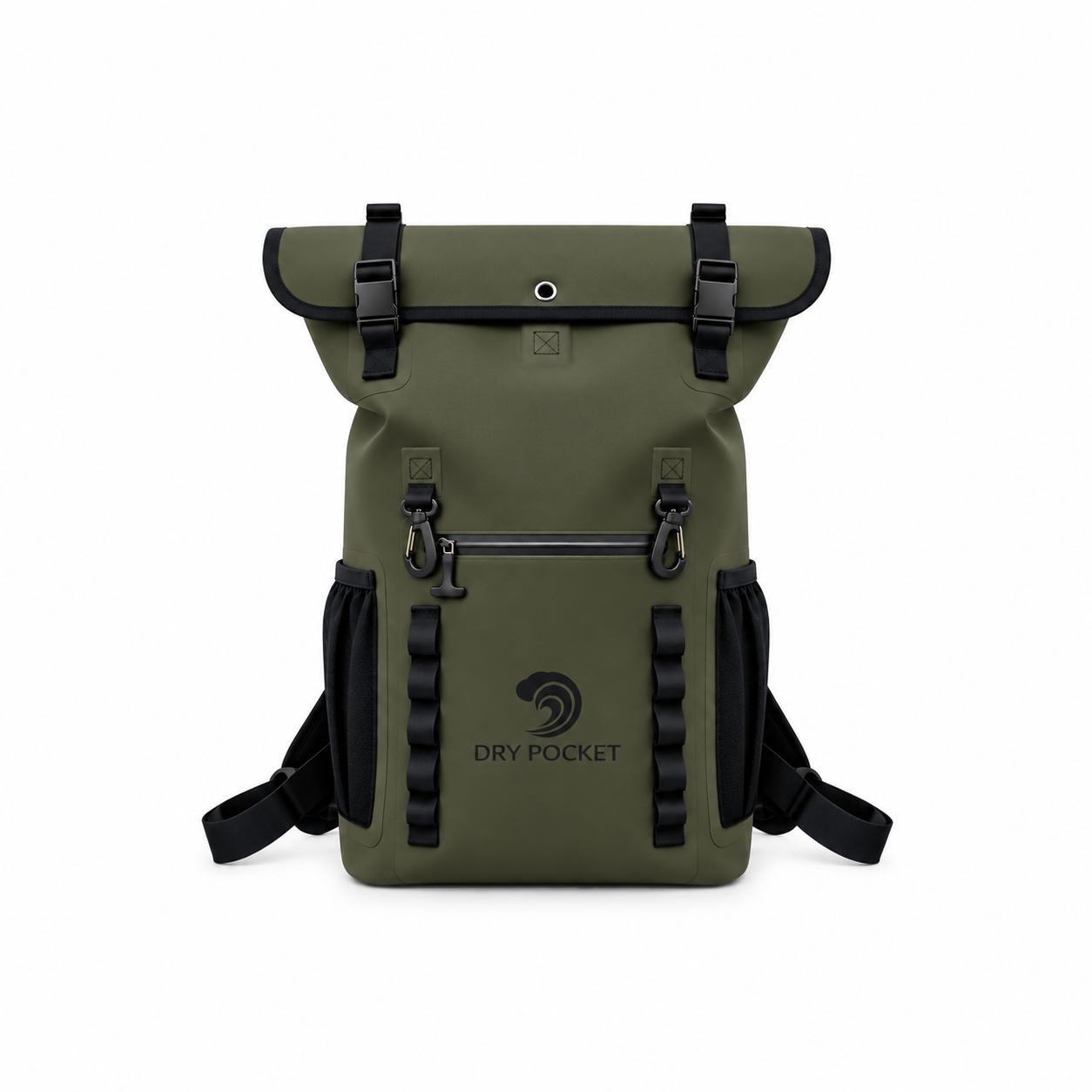 Dry Pocket auto-sealing, waterproof, scent proof, and floating olive night backpack dry bag for hunting and fishing 