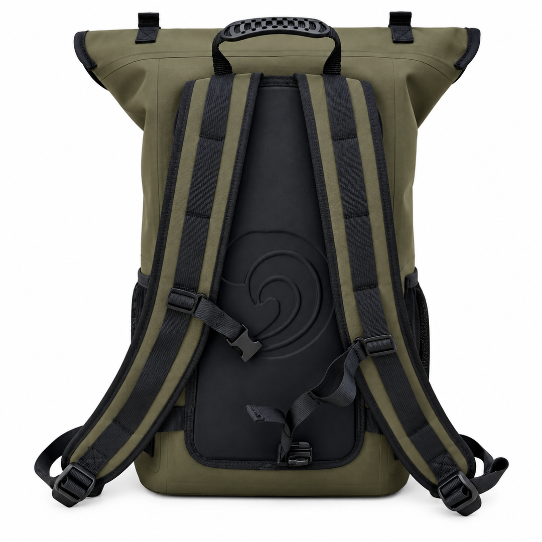 Dry Pocket auto-sealing, waterproof, scent proof, and floating olive night backpack dry bag for hunting and fishing 