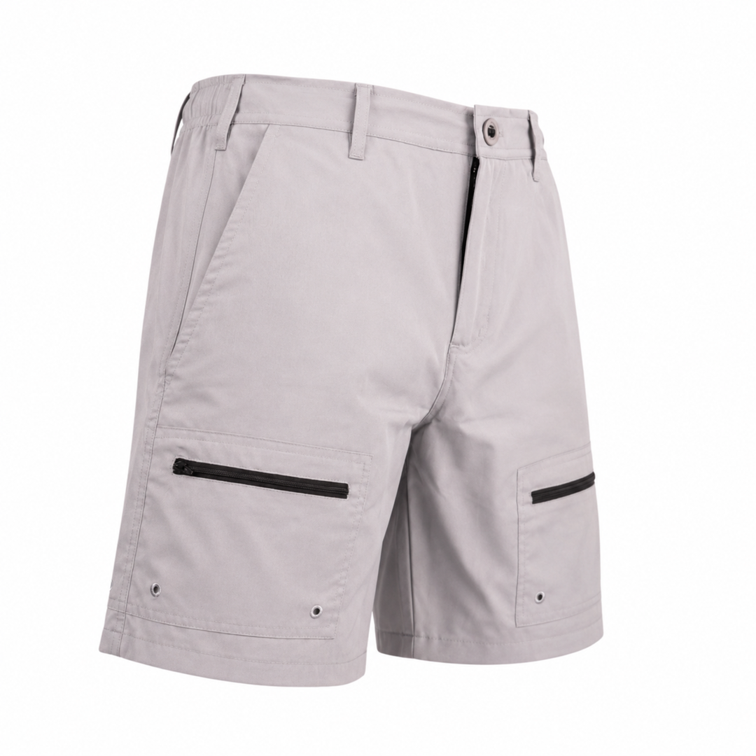 Dry Pocket light grey waterproof shorts with a waterproof pocket