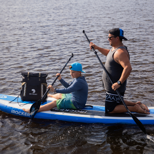 Dry Pocket black magnetic auto-sealing, waterproof, scent proof, and floating 16 can tote cooler that can also act as a dry bag. 