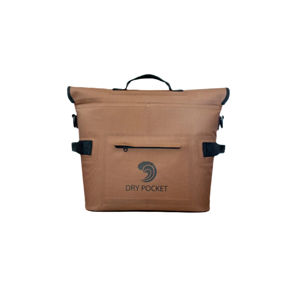 Dry Pocket magnetic auto-sealing, waterproof, scent proof, and floating day pack tote cooler and dry bag combo. 