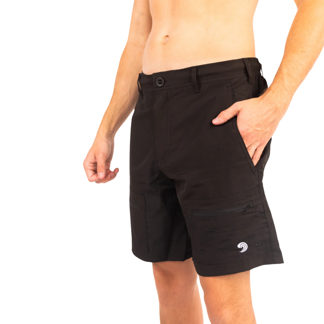 Dry Pocket black waterproof pocket fishing shorts