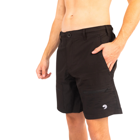Dry Pocket black waterproof pocket fishing shorts