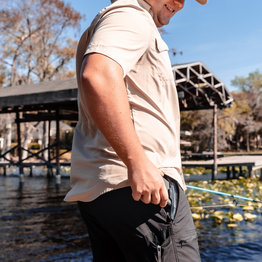 Dry Pocket black waterproof pocket fishing shorts