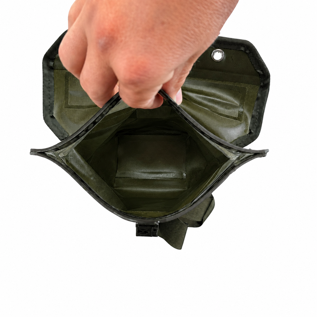 Dry Pocket olive night waterproof, scent proof, and floating shell bag