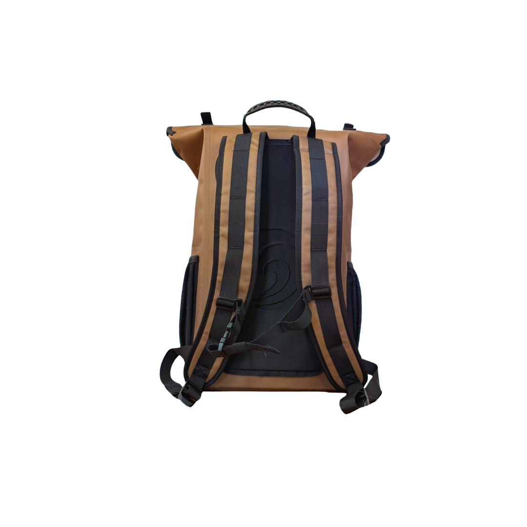 Dry Pocket waterproof, scent proof, and floating coyote brown backpack dry bag