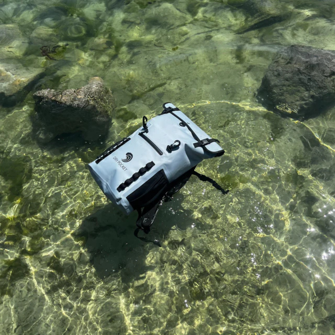 Dry Pocket waterproof, scent proof, and floating desert sage backpack dry bag