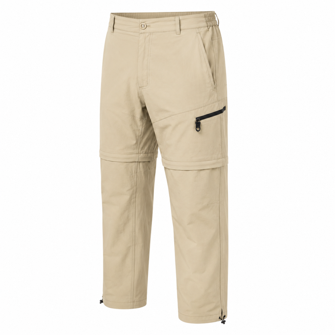 Dry Pocket khaki waterproof fishing pants with a waterproof pocket