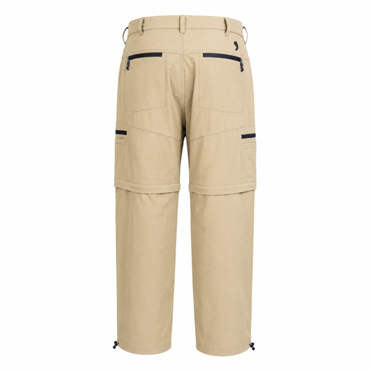 Dry Pocket khaki waterproof fishing pants with a waterproof pocket