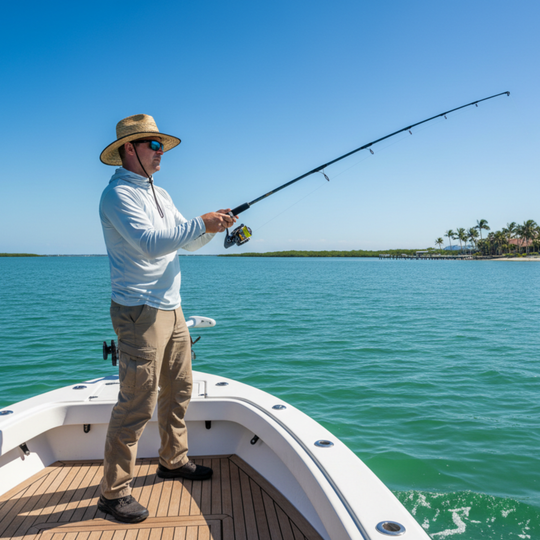 Dry Pocket khaki waterproof fishing pants with a waterproof pocket