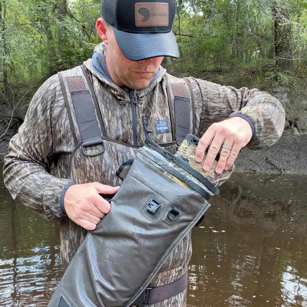 Dry Pocket olive night waterproof, scent proof, and floating shotgun bag