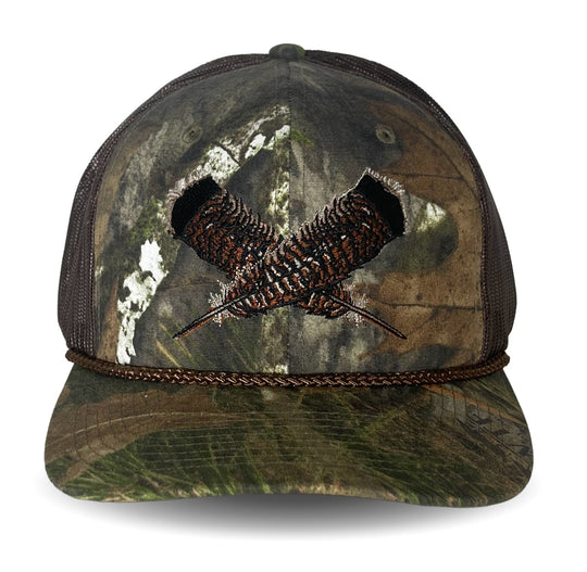Mossy Oak Bottomland Turkey Feather Meshback Cap