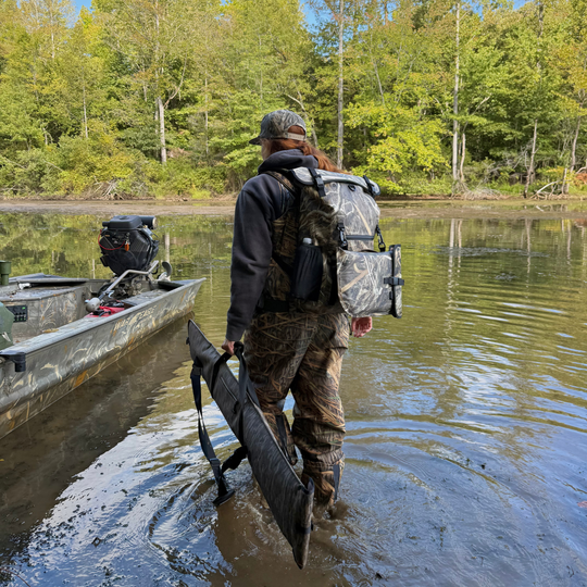 Dry Pocket waterproof, scent proof, and floating dry bag in Mossy Oak Shadow Grass Habitat camo. 