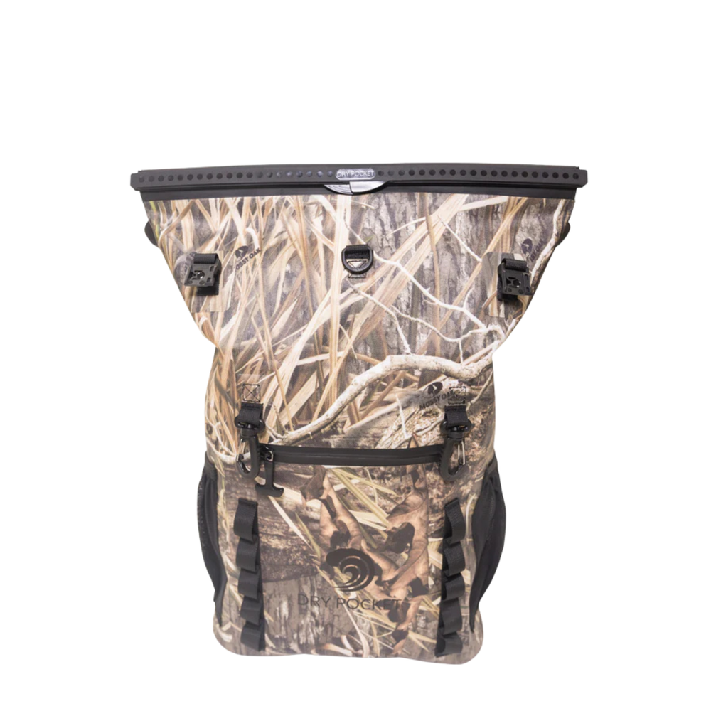 Dry Pocket waterproof, scent proof, and floating dry bag in Mossy Oak Shadow Grass Habitat camo. 