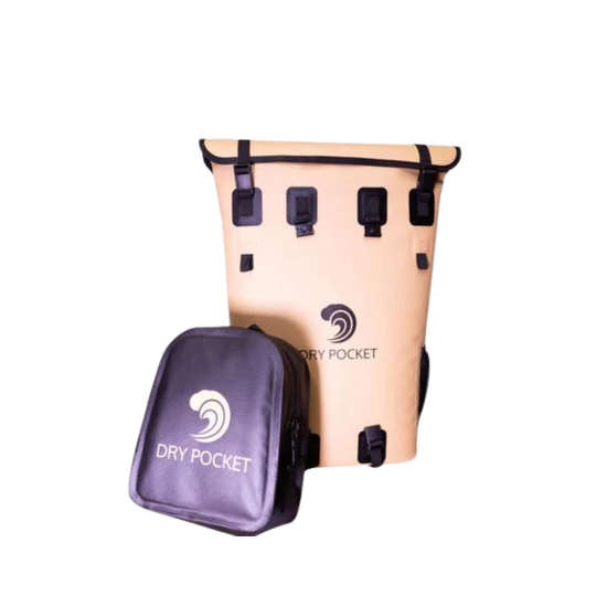 Dry Pocket magnetic auto-sealing, waterproof, scent proof, and floating backpack cooler that comes with a removable dry bag.