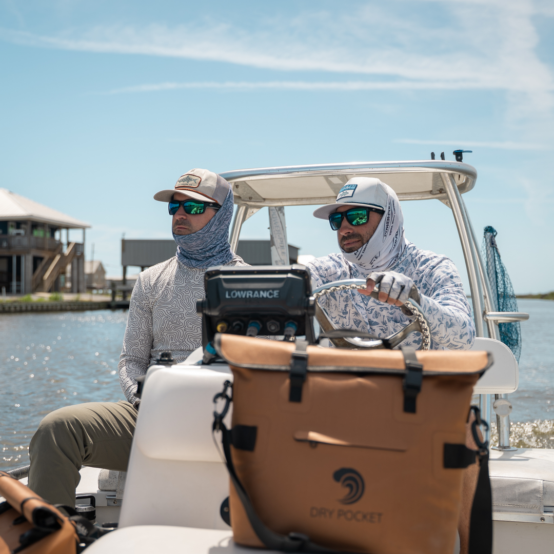 Dry Pocket magnetic auto-sealing, waterproof, scent proof, and floating day pack tote cooler and dry bag combo. 