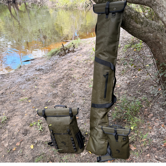 Dry Pocket auto-sealing, waterproof, scent proof, and floating olive night backpack dry bag for hunting and fishing 
